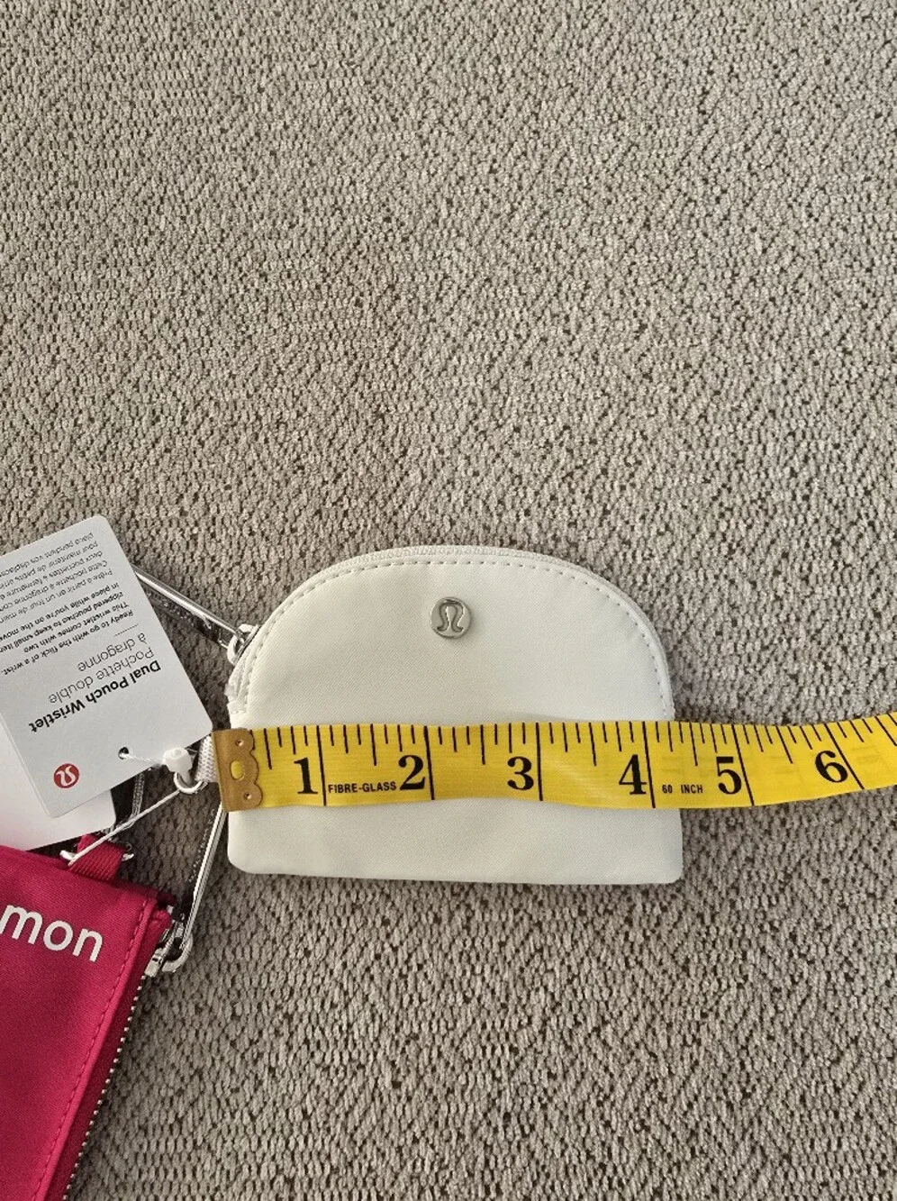 Lululemon PSNT/Bone Pink Off White Dual Pouch Wristlet